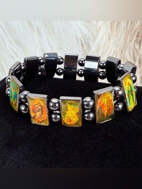 Vintage Religious Icon Stretch Bracelet